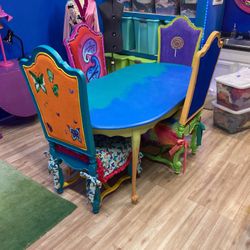 Beautiful Painted Table And Chair Set