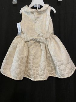 New Carter Baby Cream & Gold Dress Size 24 Months 