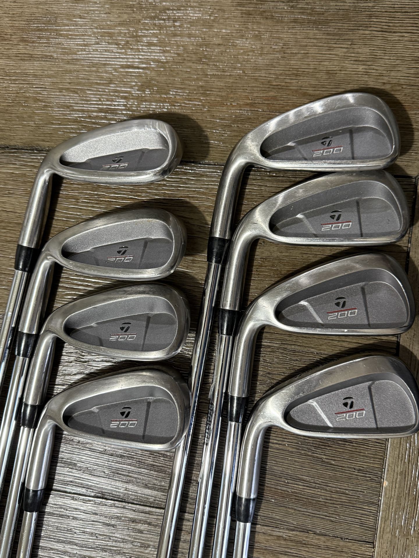 TAYLORMADE 200 GOLF IRON SET 3-PW Reg Flex Steel Shafts LEFT HANDED