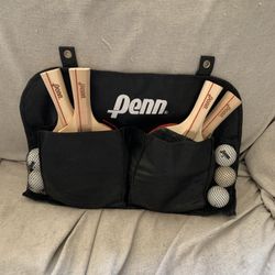 Penn Table Tennis Accessory Set - 4 Ping Pong Paddles, 6 Balls and Storage Pocket