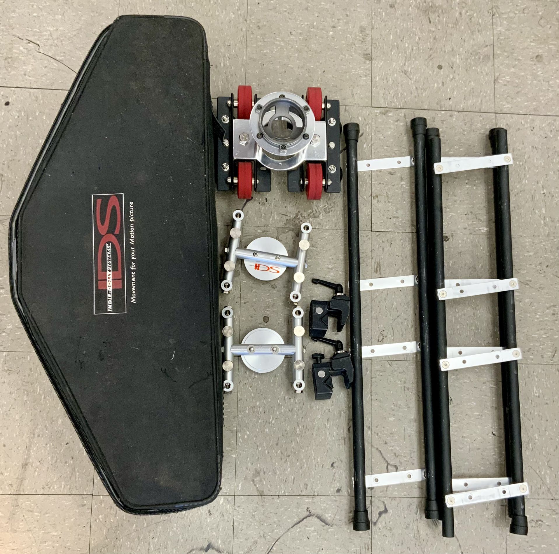Indie Dolly Systems Curved Kit And Carrying Case Camera Cam Content Creator Filmmaker Videographer Shots Dynamic Production Tracks Transportable