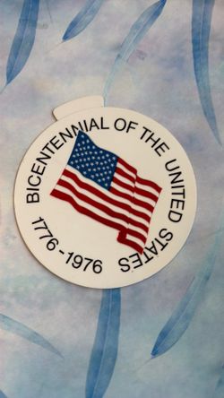 Vintage  Flag  sticker great for 250 th Anniversary of America this 4 th of July