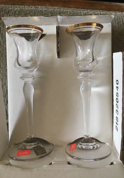 Mikasa Jamestown gold candle holders new in box