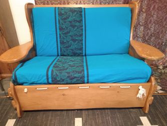 Groovy all wood/rope loveseat. No Metal, Super Sturdy