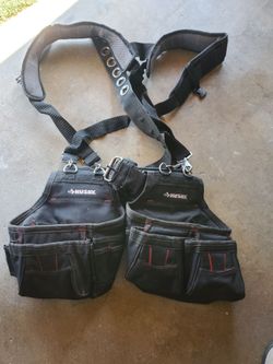 Husky tool belt with suspenders