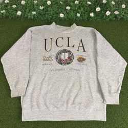 Vintage Y2K UCLA Bruins Pullover Crewneck Sweatshirt Gray L/XL Los Angeles RARE