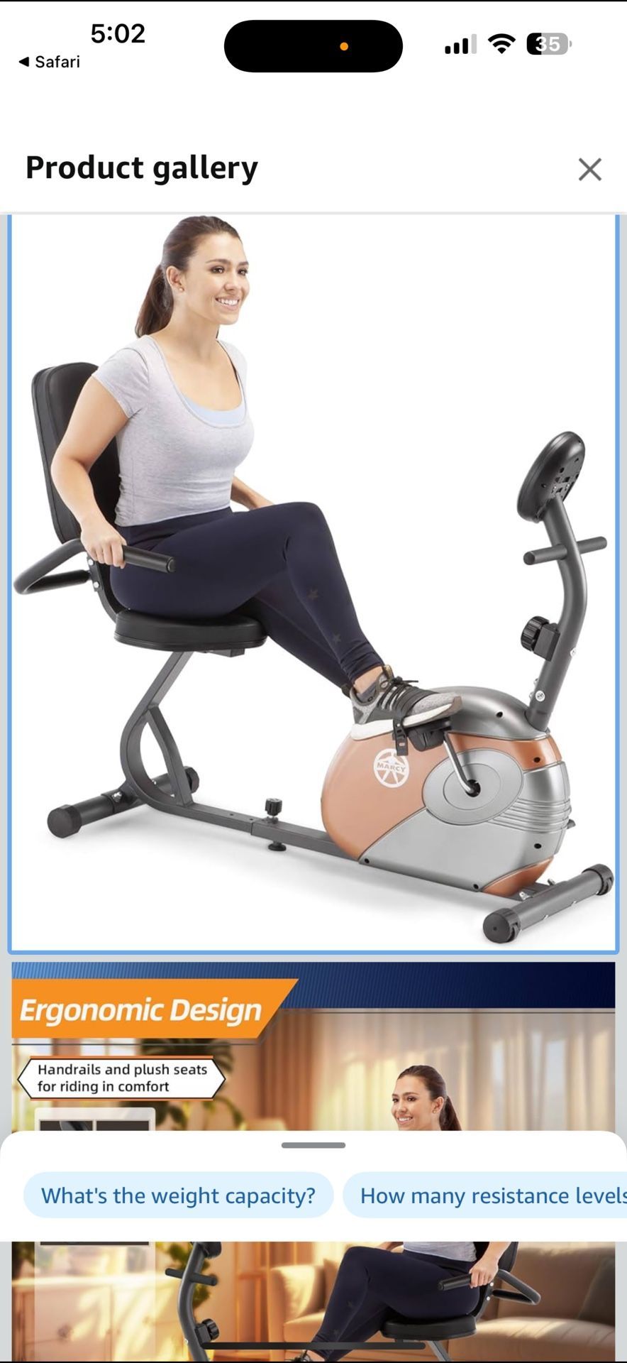 Recumbent Exercise Bike Resistance Calorie Burning Workout Training Comfort NEW