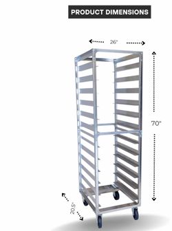 Commercial Aluminum Bun Racks, NSF Listed Heavy Duty Speed Rack for Bakery, Restaurant & Catering,