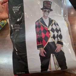 Large/Xl Circus Jester Jacket Costume