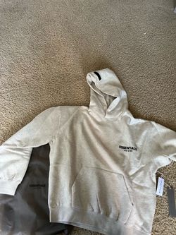 Essentials hoodie light oatmeal size small
