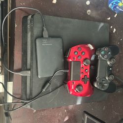 PS4 Slim With 2 Controllers And A Wd Elements Hard Drive 2tb