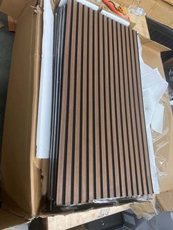 (X-14)Art3d 10-Pack 3D Fluted Wood Sound Absorbing Slat Wall Panel, Dark Walnut 47.2 x 23.6 Inch, Noise Control,