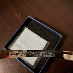 Sam & Lori - Silver Cuff Bracelet “keep F**Ing Going”