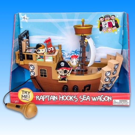 FGTeev Raptain Hook’s Sea Wagon Sing Along Playset w/Rare Gold Raptain Figurine