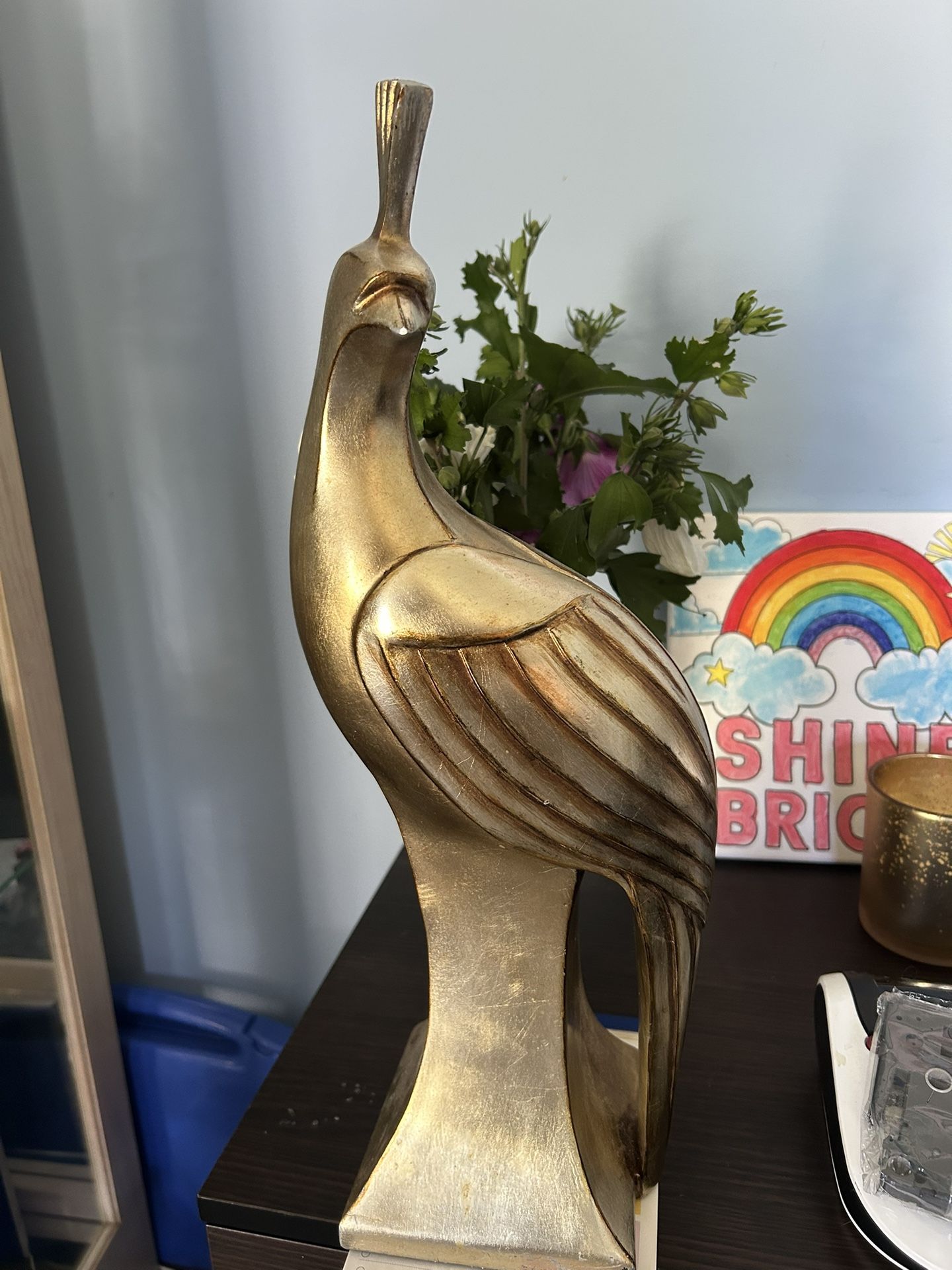 Large Gold Bird Statue