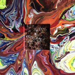 ARTIST ARTWORK ABSTRACT/CONTEMPORARY ORIGINALS SIZE: 24X24 acrylic on canvas One of a kind. SHADOW BOX CANVAS Size: 24x24 RETAIL VALUE: $600.00 STUDI