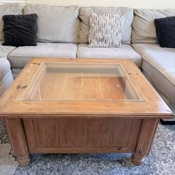 Set of two items, Center Table With Storage  And Matching Side Table With Storage