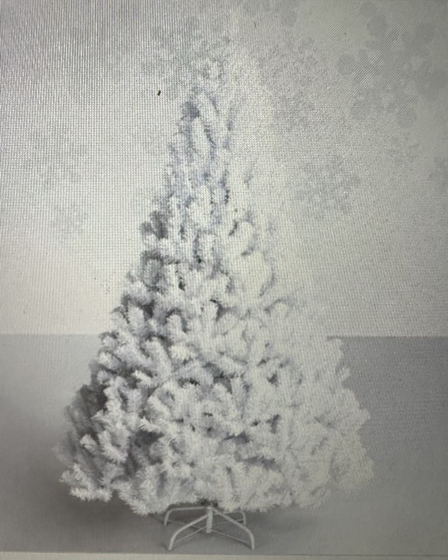 6ft Christmas Artificial PVC Tree, White With Stand