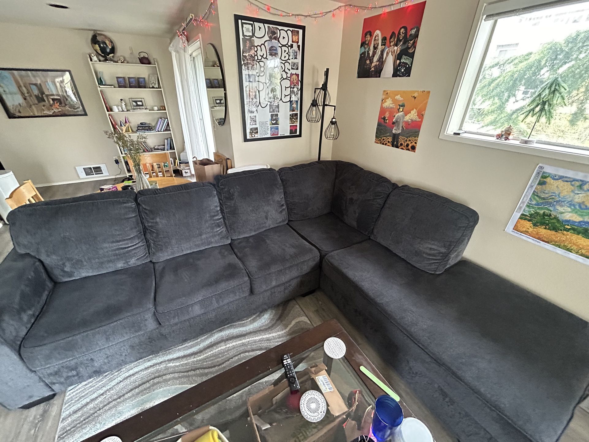 Large Sectional Grey Couch