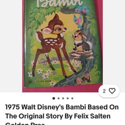 1975 Walt Disney Bamby based on the original story by Felix salten golden pres 