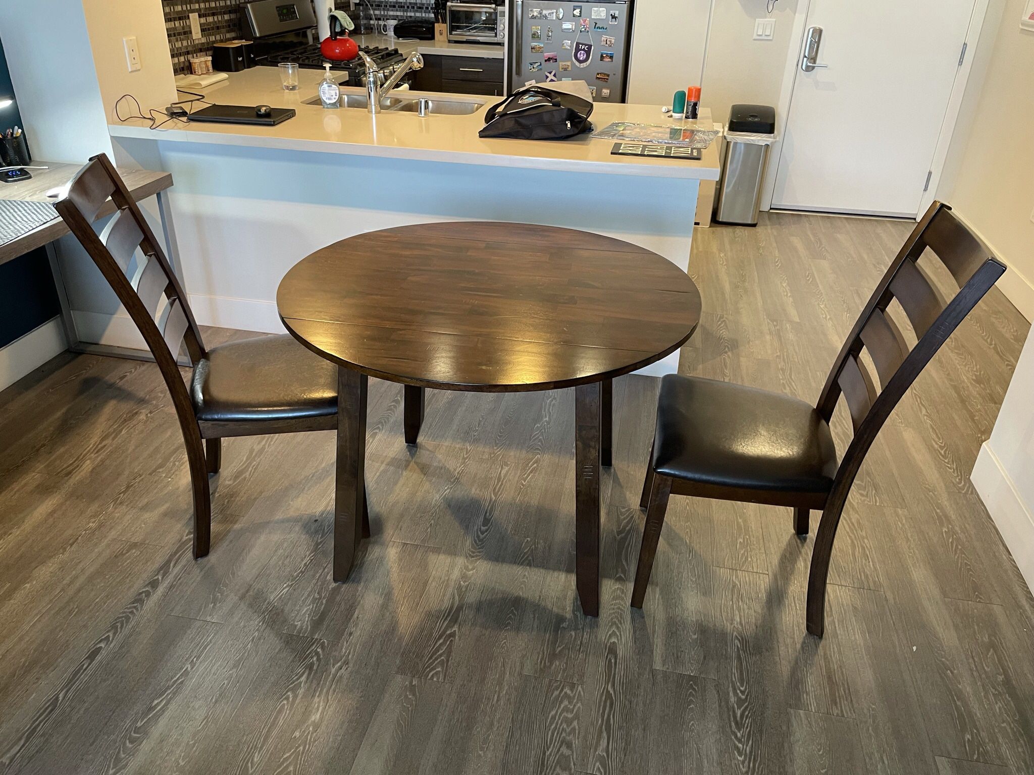 Kitchen Table For Small Places 48” Diameter With 2 Chairs