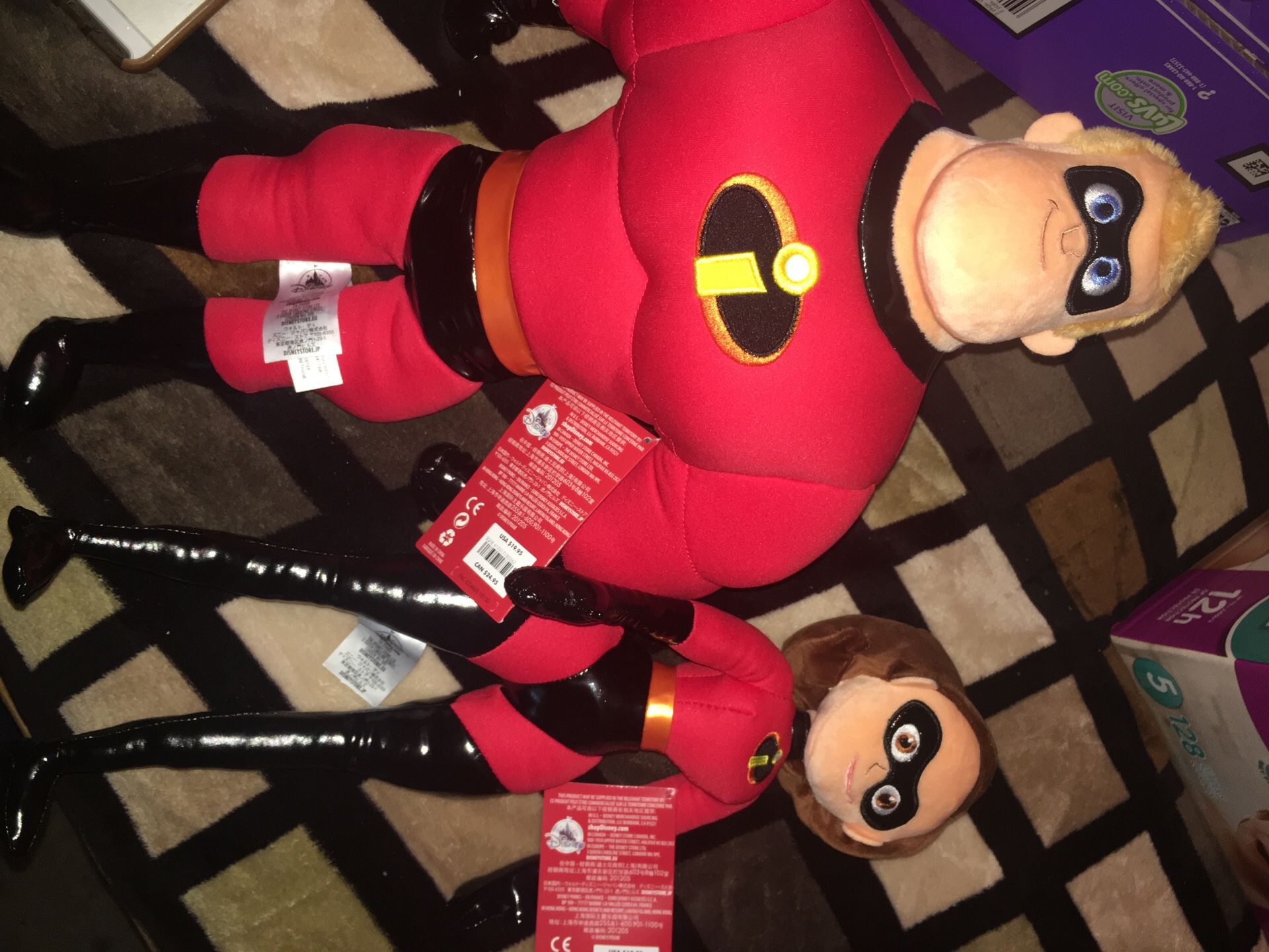 Mr and Mrs Incredible plush set