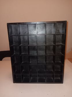 Black Wood Cubby Display Shelf