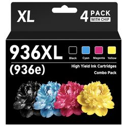 HP 936XL 936E Ink Cartridges Combo Pack w/Chip for OfficeJet Pro Printers