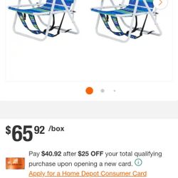 Portable 2-Pack Folding Beach Chairs w/ Headrest –