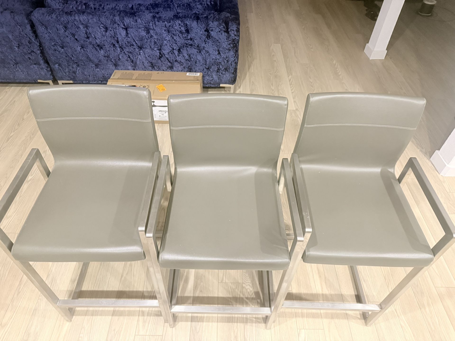 Leather and Chrome Stools