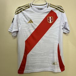 New Peru Youth National Home Soccer Jersey Sz 12