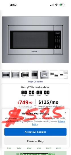 Bosch 300 Series HMB30155UC 24 Inch Built-In Microwave Oven with 2.1 cu. ft. Capacity, Sensor Detection, 1000 Watts Microwave Power, 10 Power Levels, 