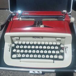 

Red Portable Typewriter, 1960's era 1966-67 Royal Custom Typewriter

