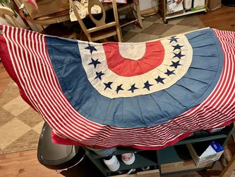 Vintage Red, White, and Blue Cotton Bunting - set of 8