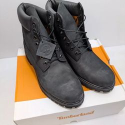 Men's Premium 6in Timberland Boots (Black) - Sizes 7.5-12