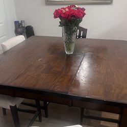 Table From Living Spaces Real Wood Used Includes Chairs From IKEA
