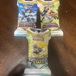 Pokemon Sleeved Booster Packs 2 Astral Radiance And 1 Brilliant Stars