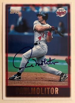Paul Molitor Signed Topps Baseball Card Minnesota Twins