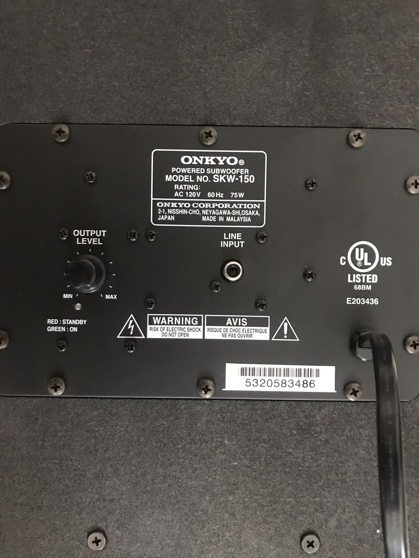 Onkyo SKW-150 Subwoofer