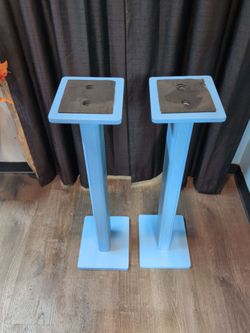 Pair of Speaker Stands Light Blue