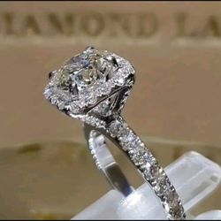 Cubic Zirconia Stainless Steel Silver Plated Ring Size 7