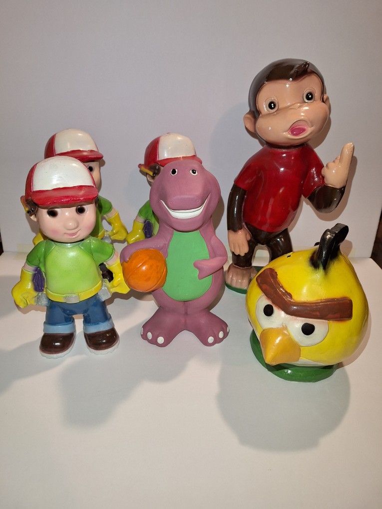 Alcancias / Piggy Banks Handy Manny, Barney, Angry Birds And Curious George