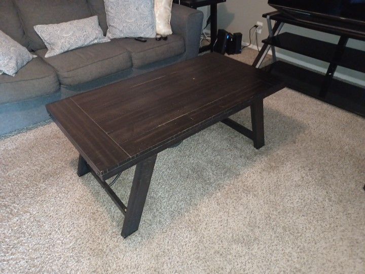 2 End and Middle Black Wood Tables