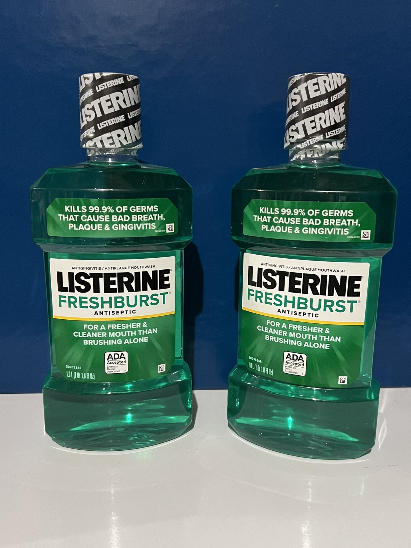 New Unopened 2 X Listerine Mouth Wash 1.0 L Freshburst