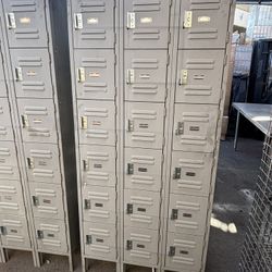 18 Employee Storage Security Lockers 12x12 Individual Lockable Metal On Legs 