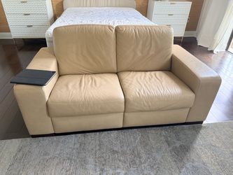 $200 Beige Leather Loveseat Sofa