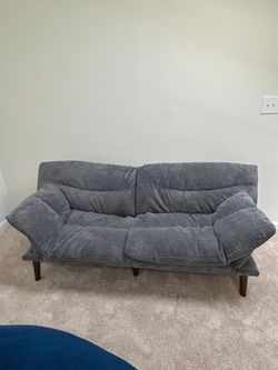 Gray Corduroy Futon Sofa Sleeper