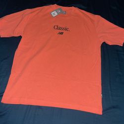 New Balance Men's Classic Core Logo T-Shirt Size M Medium Peach Color