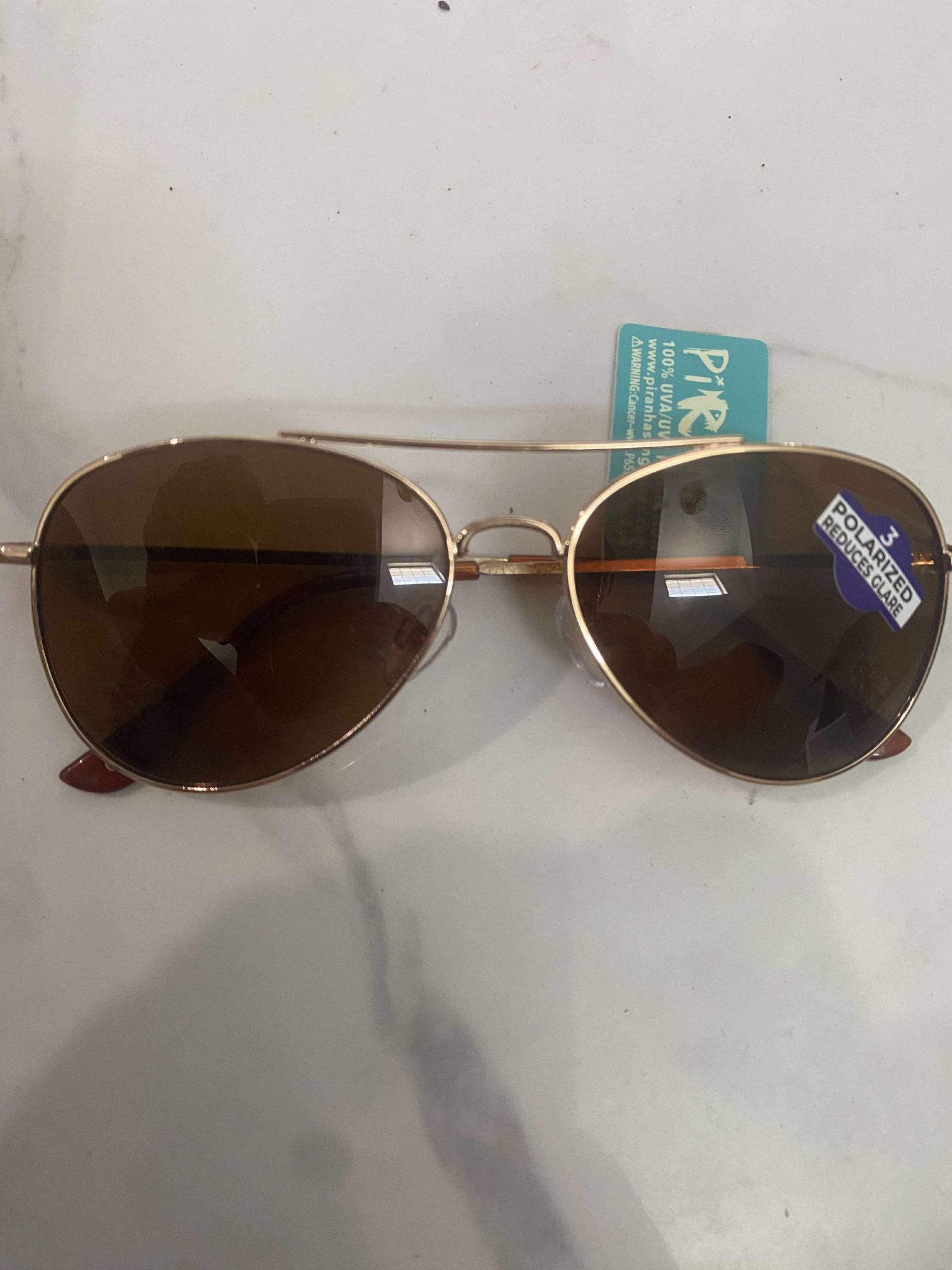 Piranha Polarized Reduces Glare Aviator Sunglasses Style # 62070