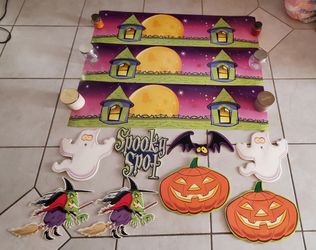 (11)Halloween Decoration Target 2003 Foam Core Figures 3 banner Pumpkin witch/ghost/bat/spook